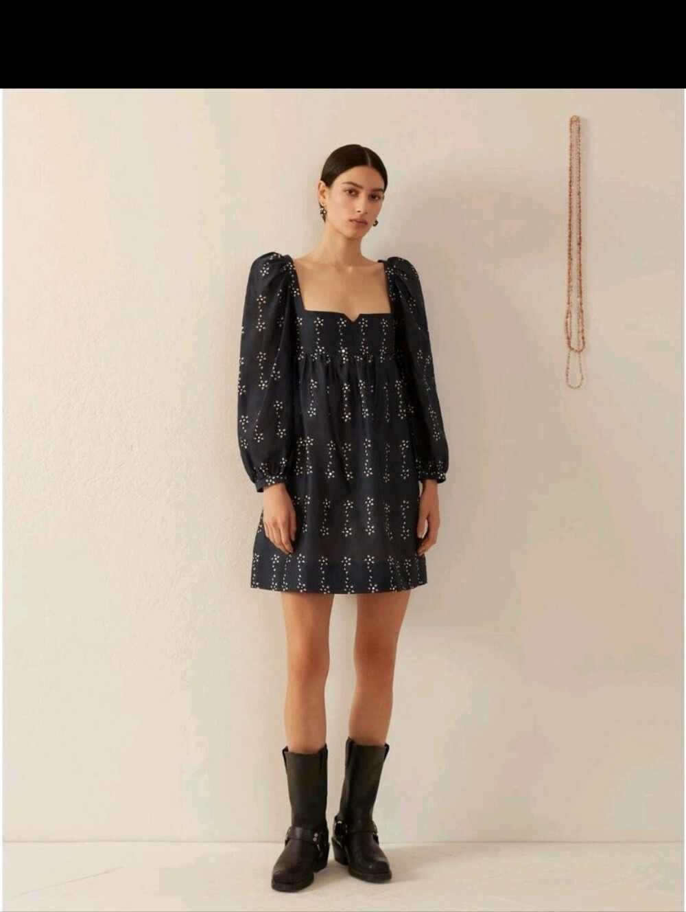 Alix of Bohemia Christina Black Bloom Dress Sz L